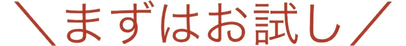 まずはお試し